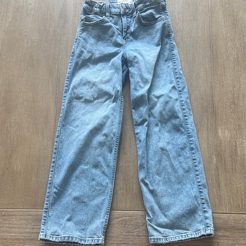 Abercrombie Kids High Rise Wide Leg Blue Jeans